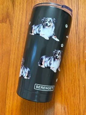 Serengeti Australian Shepherd Travel Tumbler